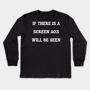 if there is a screen ao3 will be seen Kids Long Sleeve T-Shirt